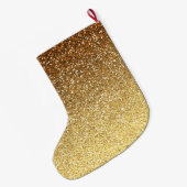 Gold Faux Glitter Ombre Grote Kerstsok (Achterkant (Hangend))