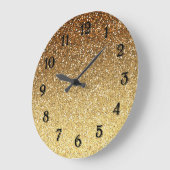 Gold Faux Glitter Ombre Grote Klok (Hoek)