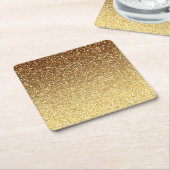 Gold Faux Glitter Ombre Kartonnen Onderzetters (Schuin)