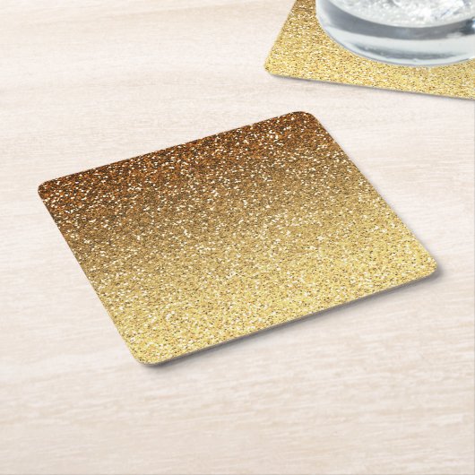 Gold Faux Glitter Ombre Kartonnen Onderzetters (Schuin)