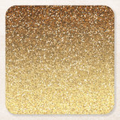 Gold Faux Glitter Ombre Kartonnen Onderzetters (Voorkant)