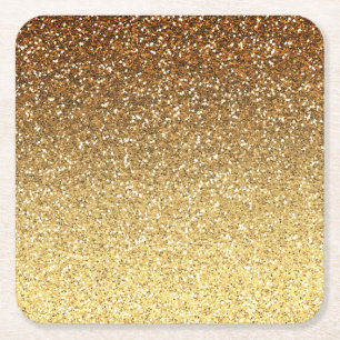 Gold Faux Glitter Ombre Kartonnen Onderzetters