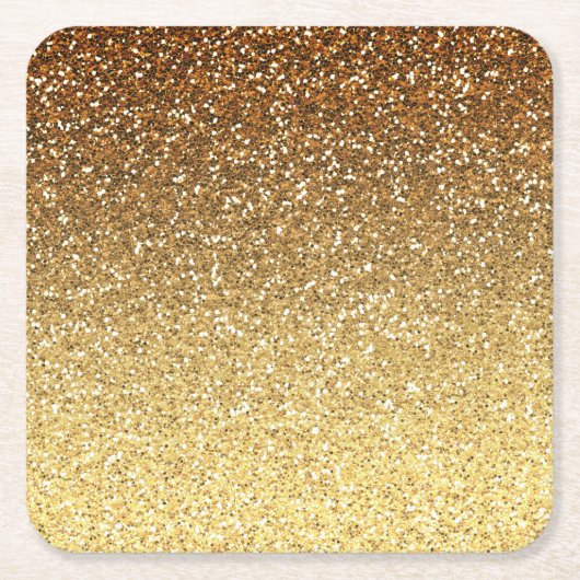 Gold Faux Glitter Ombre Kartonnen Onderzetters (Voorkant)