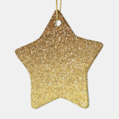 Gold Faux Glitter Ombre Keramisch Ornament (Links)