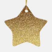 Gold Faux Glitter Ombre Keramisch Ornament (Achterkant)