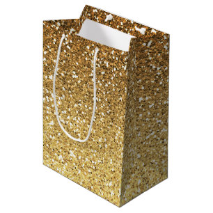 Gold Faux Glitter Ombre Medium Cadeauzakje