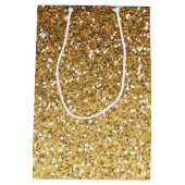 Gold Faux Glitter Ombre Medium Cadeauzakje (Achterkant)