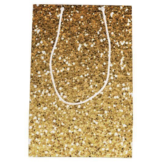 Gold Faux Glitter Ombre Medium Cadeauzakje (Achterkant)
