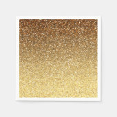Gold Faux Glitter Ombre Servetten (Voorkant)