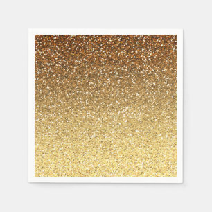 Gold Faux Glitter Ombre Servetten