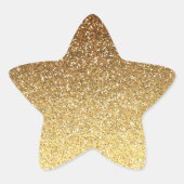 Gold Faux Glitter Ombre Ster Sticker (Voorkant)