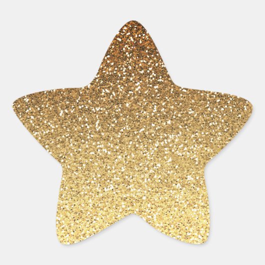 Gold Faux Glitter Ombre Ster Sticker (Voorkant)