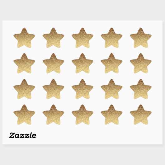 Gold Faux Glitter Ombre Ster Sticker (Vel)