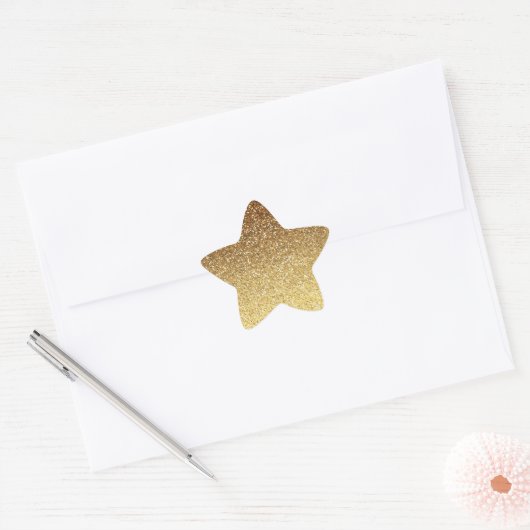 Gold Faux Glitter Ombre Ster Sticker (Envelop)