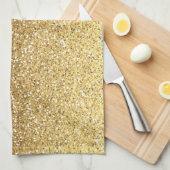 Gold Faux Glitter Ombre Theedoek (Quarter Fold)