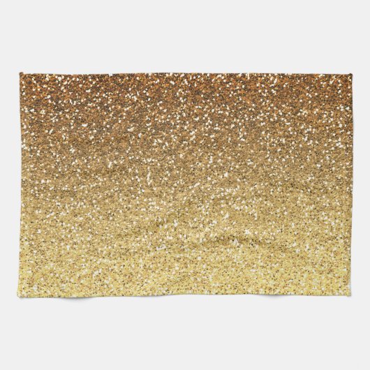 Gold Faux Glitter Ombre Theedoek (Horizontaal)