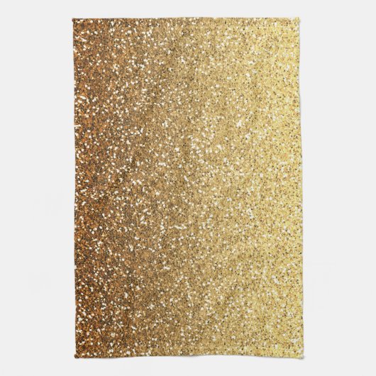 Gold Faux Glitter Ombre Theedoek (Verticaal)