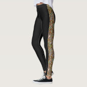 Gold Faux Glitter op Black Leggings Dance Pants (Links)