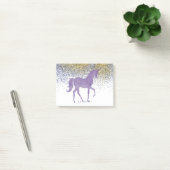 Gold Faux Glitter Paarse Eenhoorn Gepersonaliseerd Post-it® Notes (Kantoor)