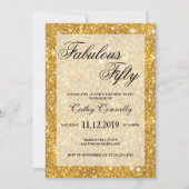 Gold Faux Glitter Pattern Fabulous 50 Kaart (Voorkant)