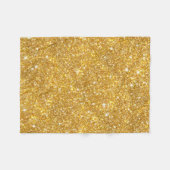 Gold Faux Glitter Pattern Girly Bling Fleece Deken (Voorkant (Horizontaal))