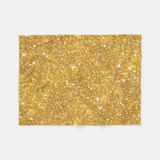 Gold Faux Glitter Pattern Girly Bling Fleece Deken (Voorkant (Horizontaal))