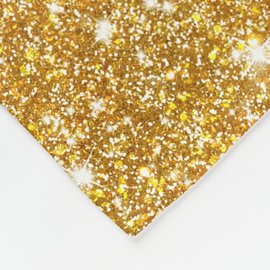Gold Faux Glitter Pattern Girly Bling Fleece Deken (Hoek)