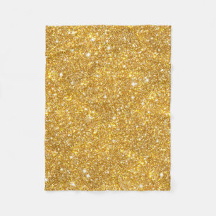 Gold Faux Glitter Pattern Girly Bling Fleece Deken