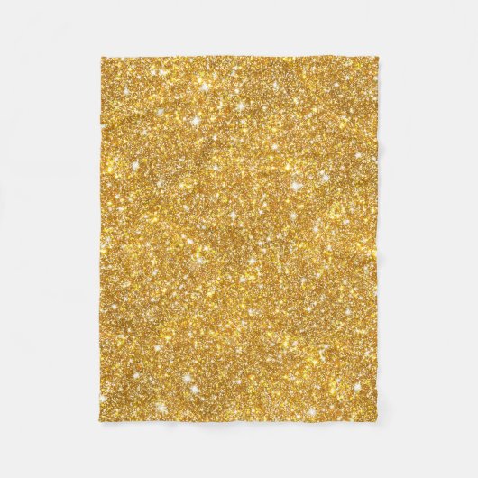 Gold Faux Glitter Pattern Girly Bling Fleece Deken (Voorkant)