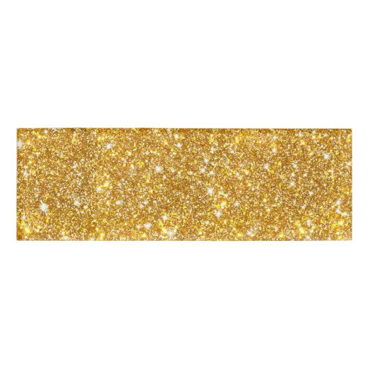 Gold Faux Glitter Pattern Modern Girly Naambadge (Voorkant)