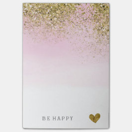 Gold Faux Glitter Pink Waterverf op maat Post-it® Notes