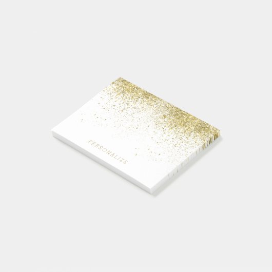 Gold Faux Glitter Post-it® Notes (Schuin)