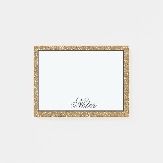Gold Faux Glitter Post-it® Notes (Voorkant)