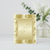 Gold FAUX Glitter Reply Card RSVP Kaartje (Staand voorkant)
