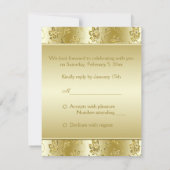 Gold FAUX Glitter Reply Card RSVP Kaartje (Achterkant)