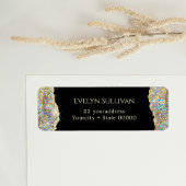 Gold faux glitter Return Address Label