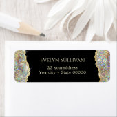 Gold faux glitter Return Address Label (Insitu)