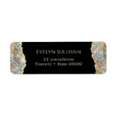 Gold faux glitter Return Address Label (Voorkant)