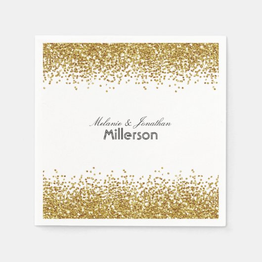 Gold Faux Glitter Servetten (Voorkant)