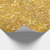 Gold Faux Glitter Shining Pattern Girly Cadeaupapier (Hoek)