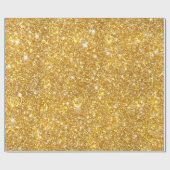 Gold Faux Glitter Shining Pattern Girly Cadeaupapier (Vlak)
