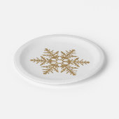 Gold Faux Glitter Snowflake Papieren Bordje (Gekanteld)
