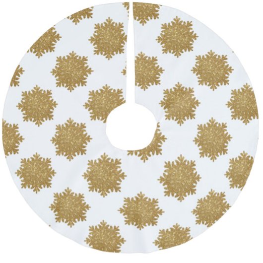Gold Faux Glitter Snowflake Patroon Kerstboom Rok