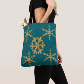 Gold Faux Glitter Snowflakes Tote Bag (Dichtbij)