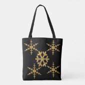 Gold Faux Glitter Snowflakes Tote Bag (Achterkant)