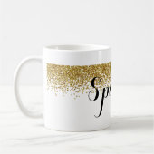 Gold Faux Glitter Sparkle Koffiemok (Links)