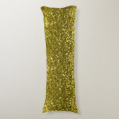 Gold Faux Glitter Sparkle Print Lichaamskussen (Voorkant Verticaal)