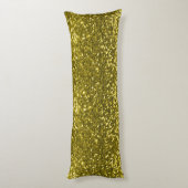 Gold Faux Glitter Sparkle Print Lichaamskussen (Achterkant (Verticaal))