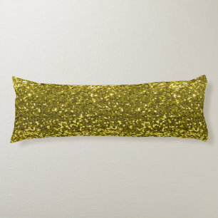 Gold Faux Glitter Sparkle Print Lichaamskussen
