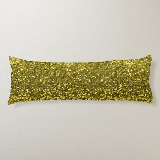 Gold Faux Glitter Sparkle Print Lichaamskussen (Voorkant)